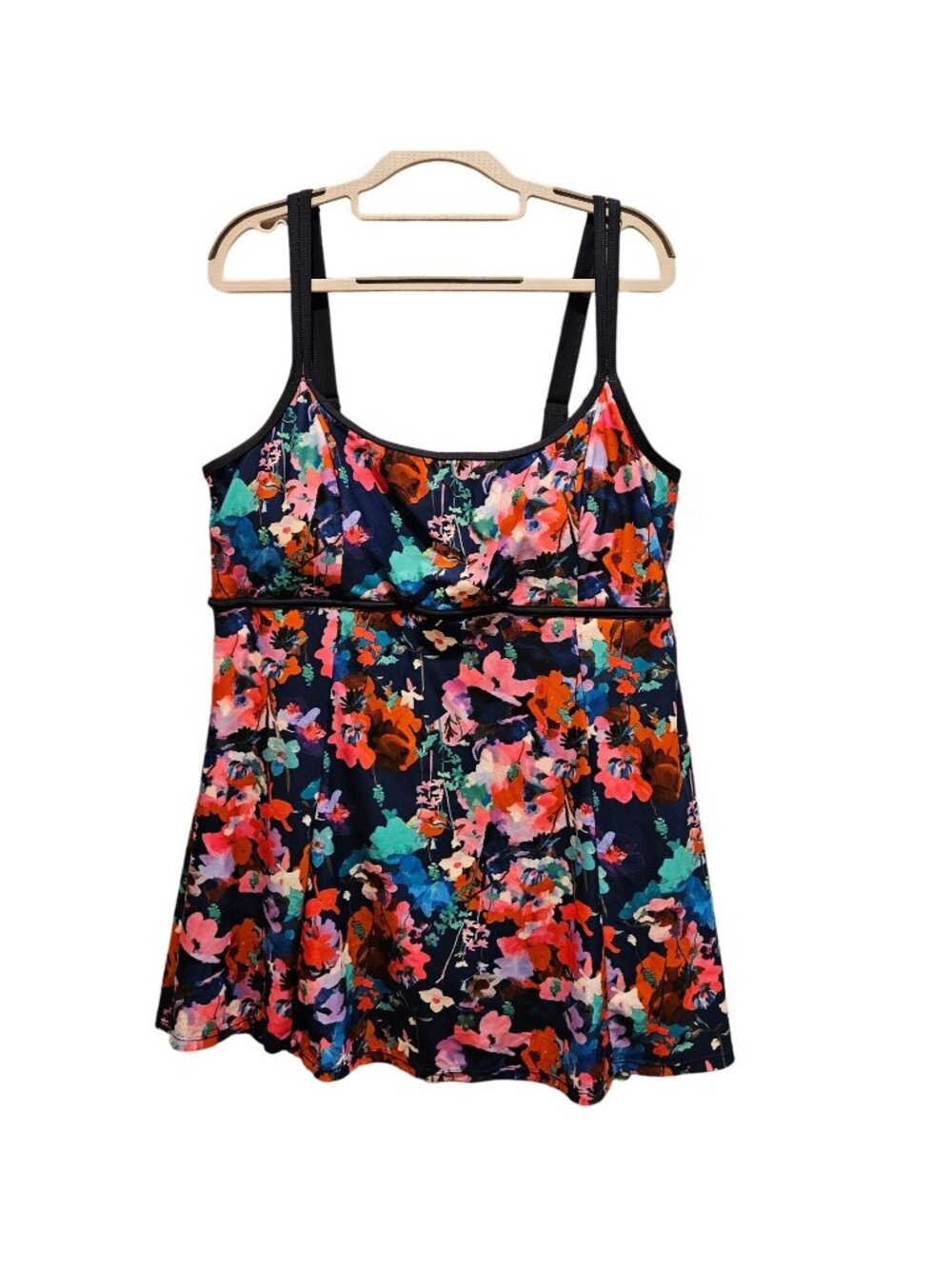 New no tag Mazu Swim suit Size 24W Skirted One Piece Multicolor Floral modest